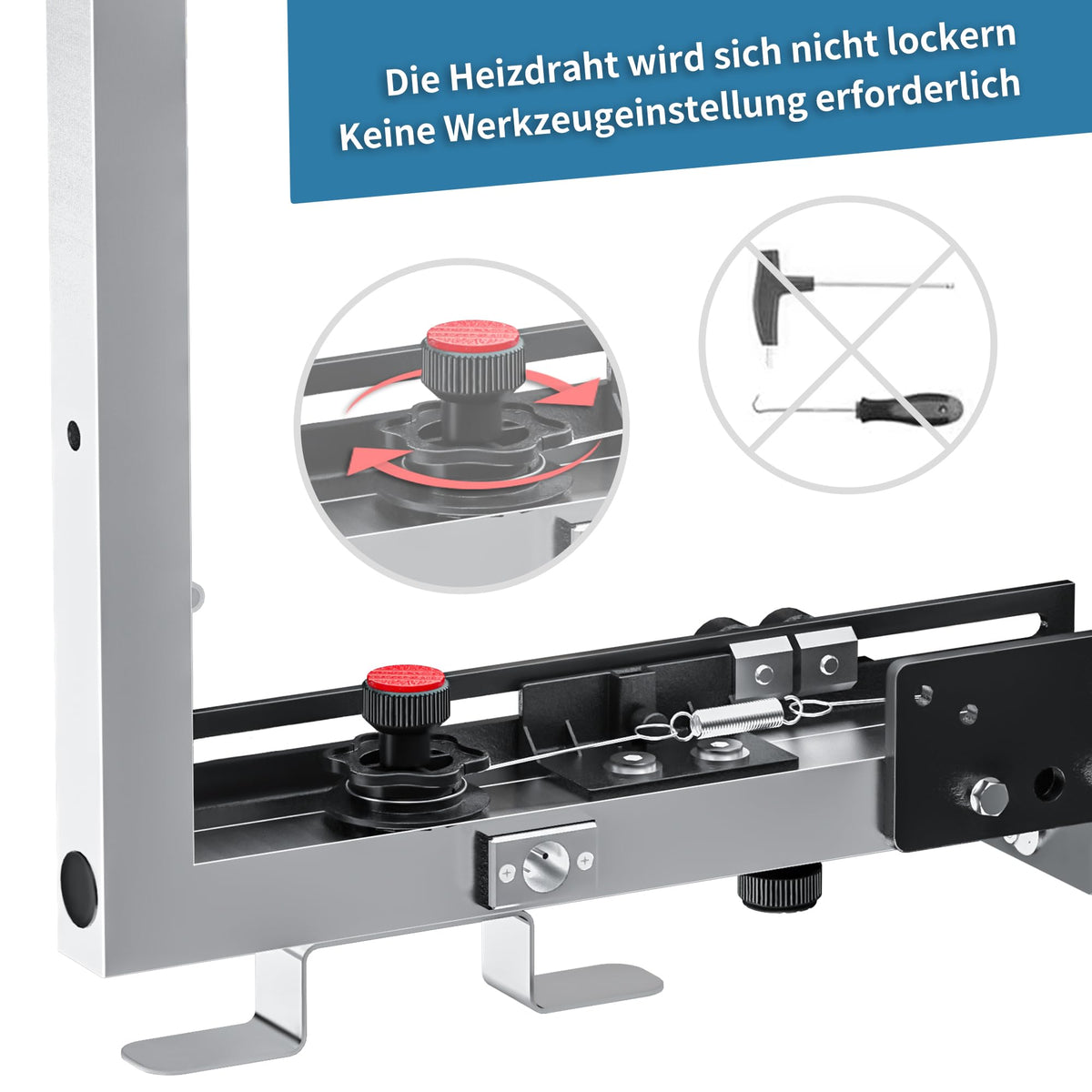 Styroporschneider Modell 7 Profi 260 W, 1300 mm Schnittbreite, Komplettset mit 5 Schneidedrähten, Styrogrips und Gerüsthalterung