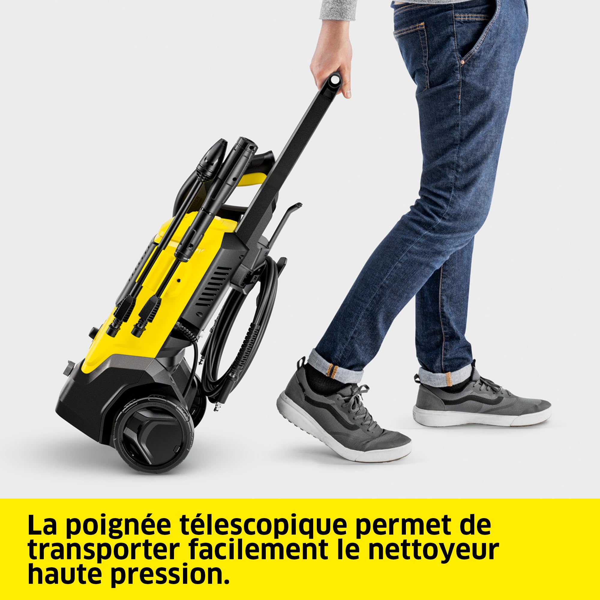Nettoyeur haute pression K 4 FJ Home 130 bar débit 420 l/h avec pistolet HP lance Vario Power rotabuse buse à mousse et Home Kit