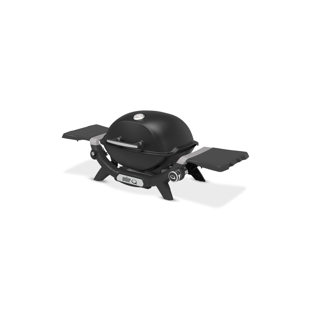 Kompakter Gasgrill Q 1200N mit klappbaren Seitentischen und 2,93 kW Brenner, schwarz