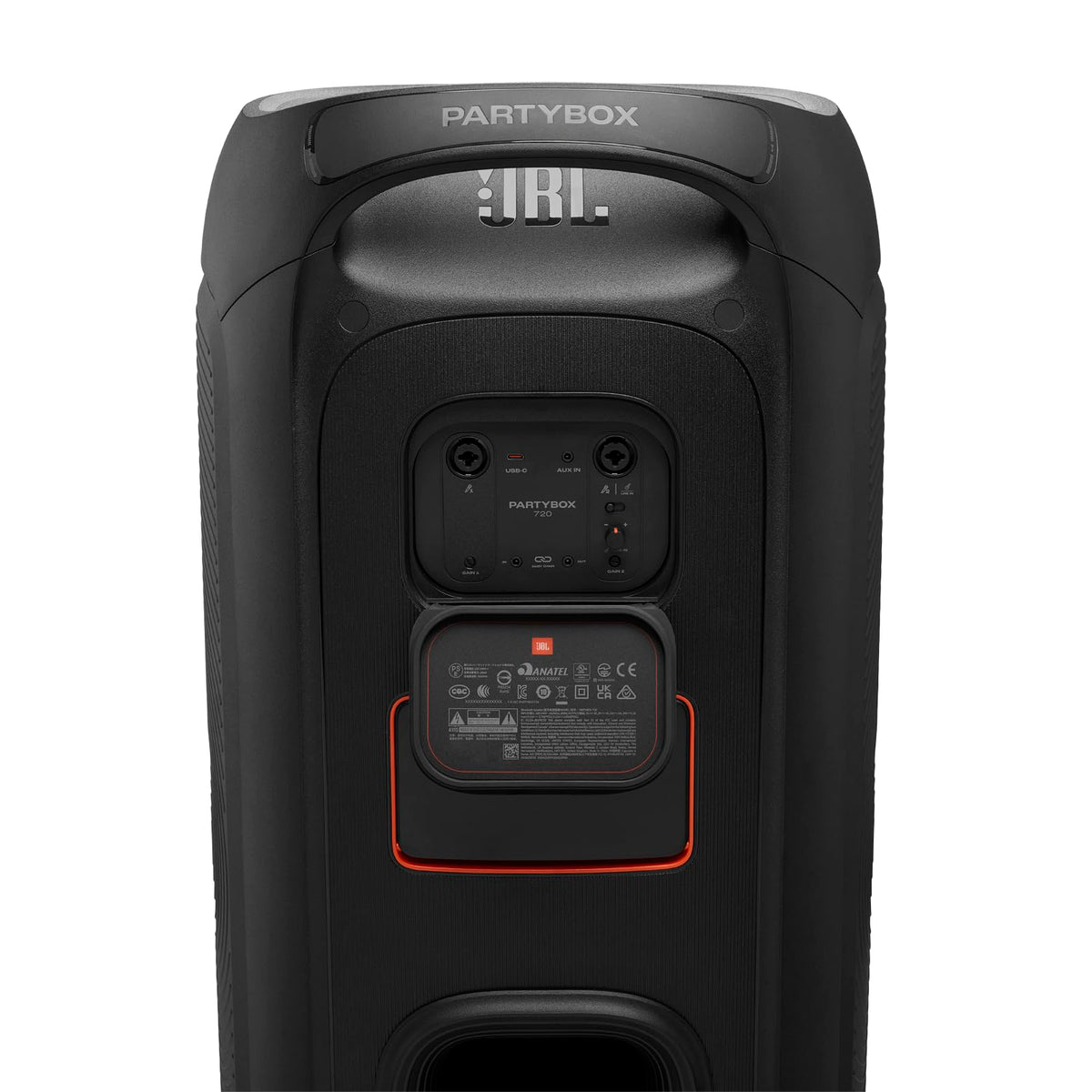 Tragbarer Bluetooth-Partylautsprecher PartyBox 720 800 W Stereo IPX4 spritzwassergeschützt mit Lichtshow und 15 Stunden Akkulaufzeit