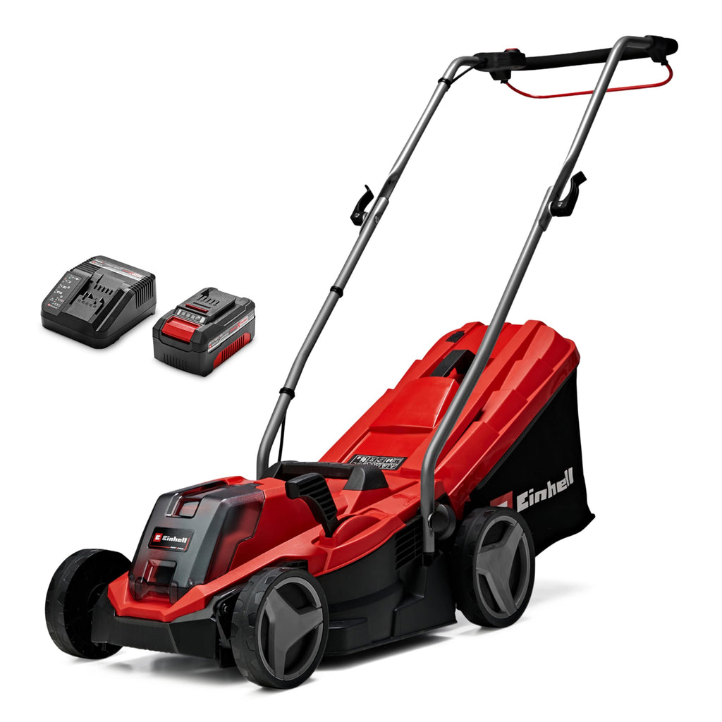 Tondeuse à gazon sans fil GE-CM 18/33 Li Power X-Change 18V largeur de coupe 33 cm avec batterie 4,0 Ah et chargeur
