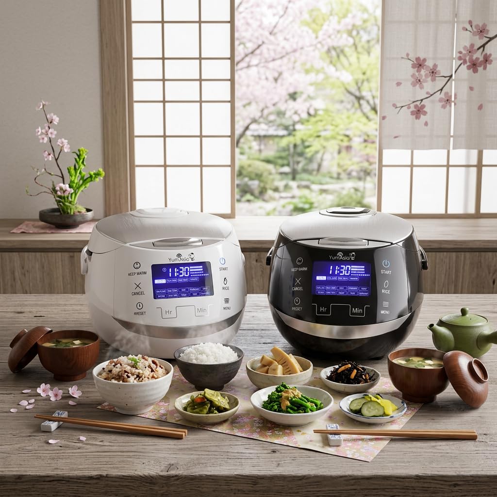 Cuiseur à riz intelligent Sakura 1,5L avec bol céramique 8 tasses logique floue avancée 6 fonctions de cuisson