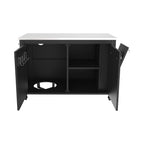 Outdoor-Gartenschrank mit Edelstahl-Arbeitsplatte, 2 Türen und 4 Rollen, 127 x 67 x 90 cm