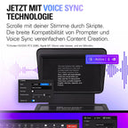 Teleprompter mit integriertem 9-Zoll-Display, 1024 x 600 px, USB-C, für Kameras mit Adapterringen 49-82 mm