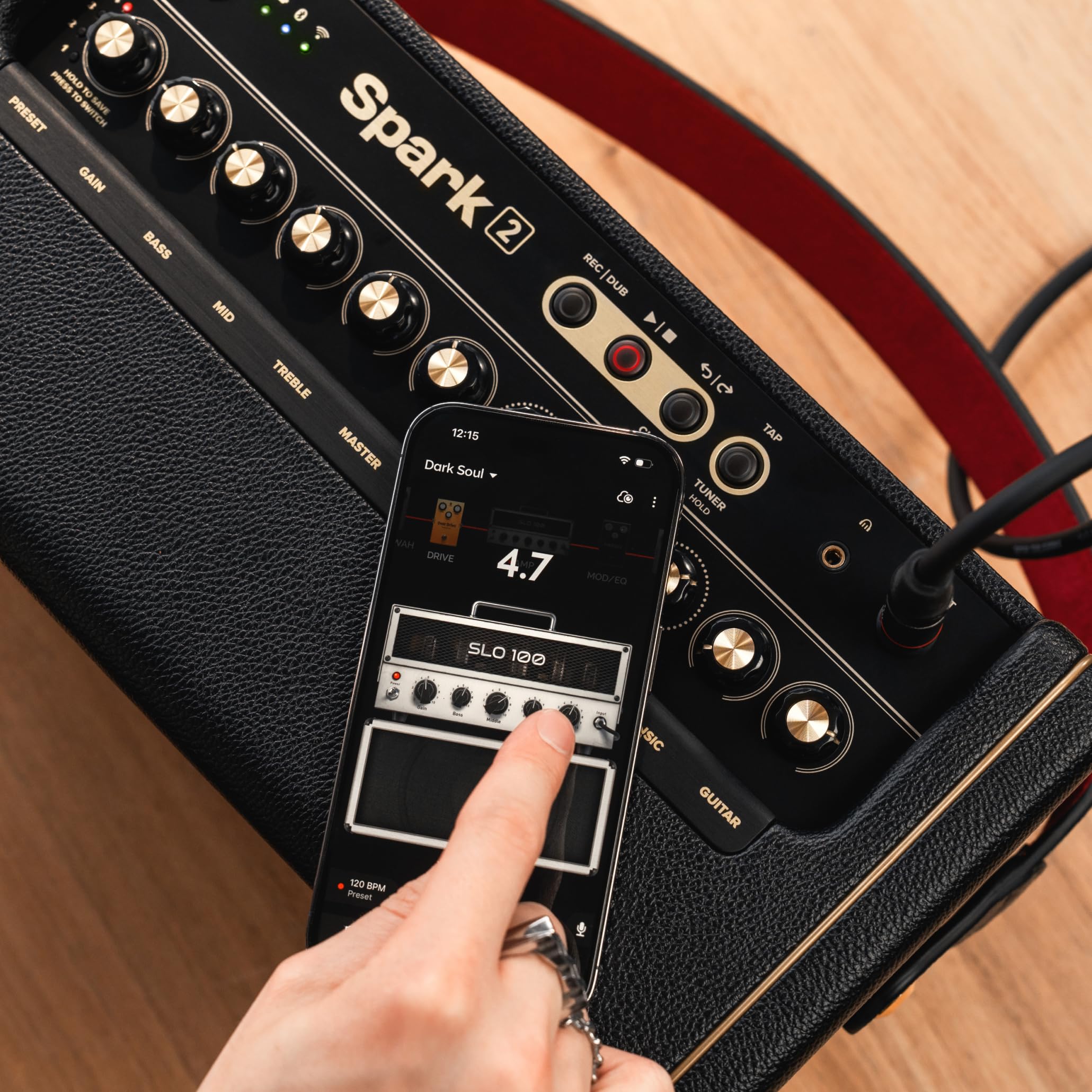 Ampli guitare Spark 2 50 W avec enceinte Bluetooth looper intégré et application pour guitare électrique acoustique et basse