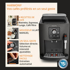 Krups Harmony, Machine espresso entièrement automatique avec buse vapeur, 4 boissons, Mousseur à lait manuel, Charbon, EA508BE0, Gris Coal