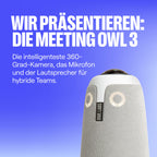 360-Grad-Videokonferenzkamera Meeting Owl 3 mit 1080p HD, Mikrofon und Lautsprecher, automatischem Sprecherfokus und Rauschunterdrückung