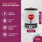 Einkochautomat 29 L mit Präzisionsthermostat, Auslaufhahn und Zeitschaltuhr, 1800 Watt, Emaille