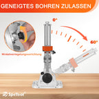 Bohrständer Akkuschrauber 1/2-Zoll-Bohrfutter 0-60° winkelverstellbar 3 Führungsstangen Aluminium V-Block präzise Bohrungen