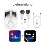 VR-Headset Meta Quest 3 512 GB mit 4K+ Infinite Display, Snapdragon XR2 Gen 2 und Gorilla Tag Cardboard Monkenaut Bundle