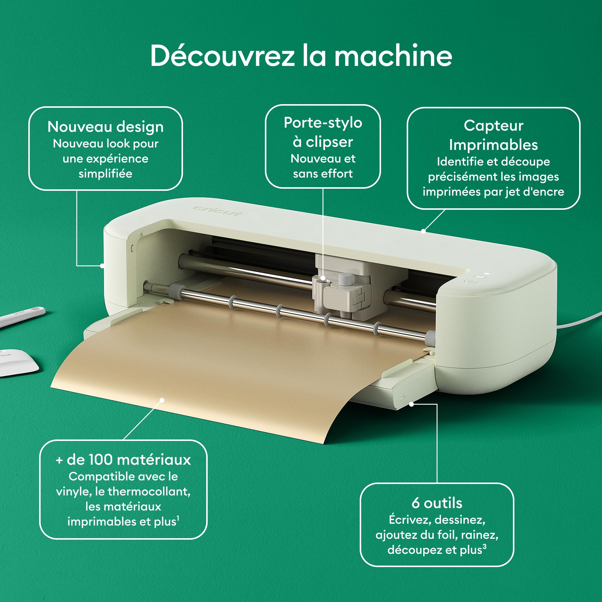 Machine de découpe créative Explore 5 8003087 30,5 cm pour vinyle papier tissu et étiquettes avec kit Deluxe