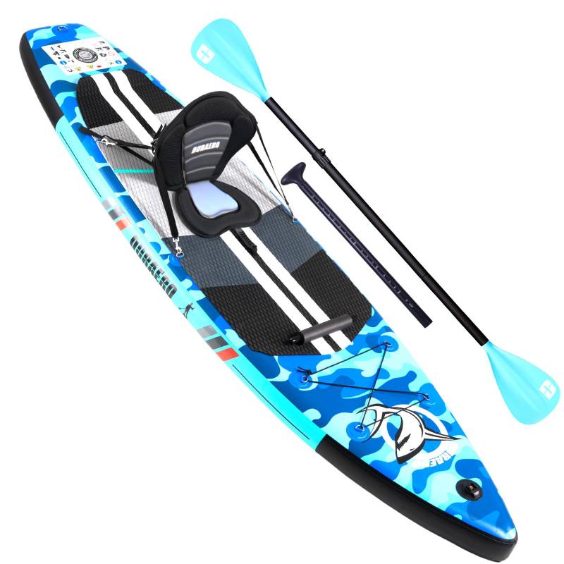 Planche SUP gonflable 330 x 76 x 15 cm avec siège kayak pagaie réglable 3 ailerons support caméra charge 150 kg