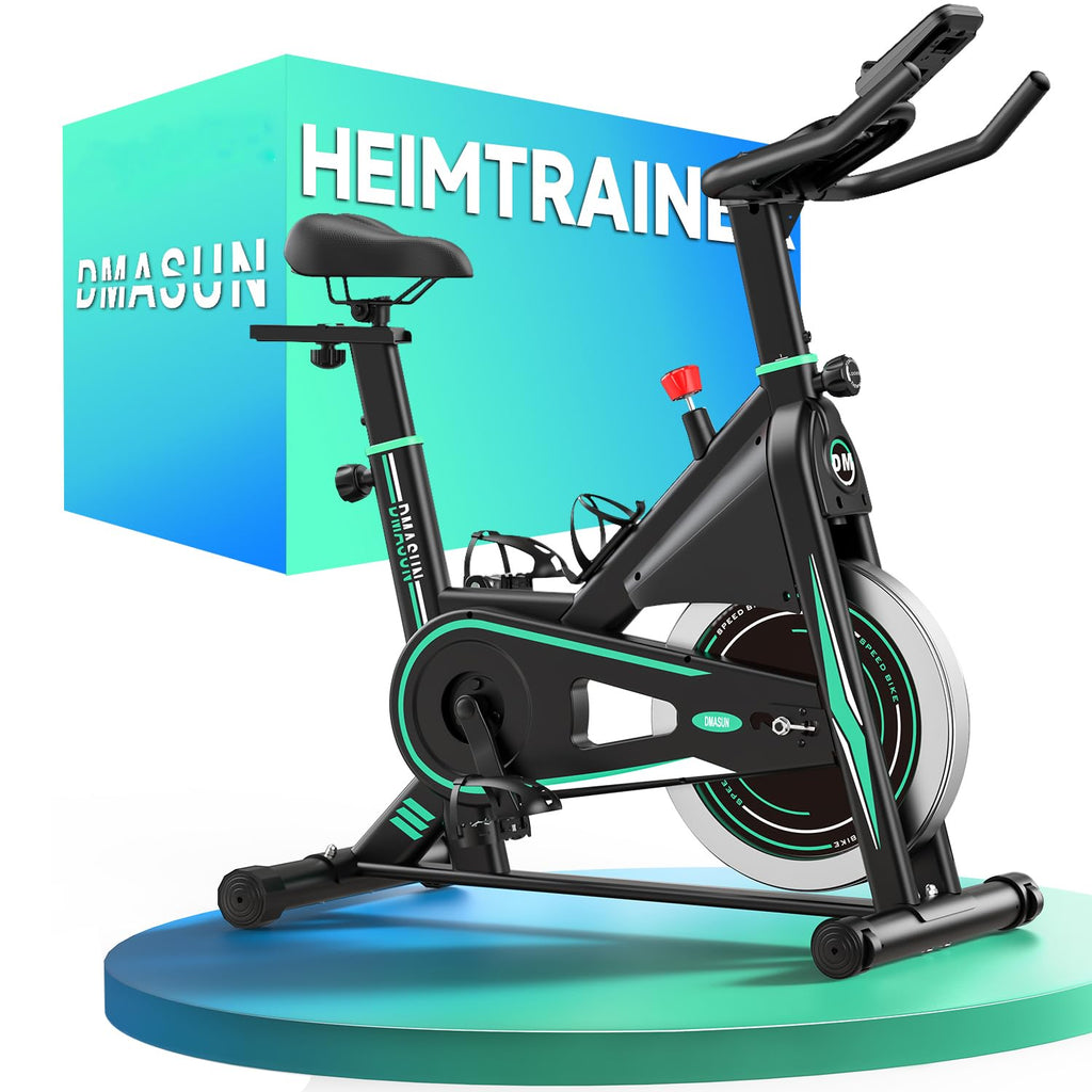 Heimtrainer Fahrrad mit 0-100% Widerstand, LCD-Display und Tablet-Halterung, bis 160 kg, 15 kg Schwungrad