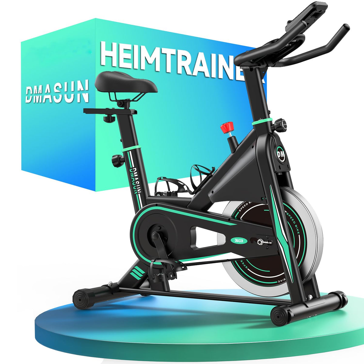 Heimtrainer Fahrrad mit 0-100% Widerstand, LCD-Display und Tablet-Halterung, bis 160 kg, 15 kg Schwungrad