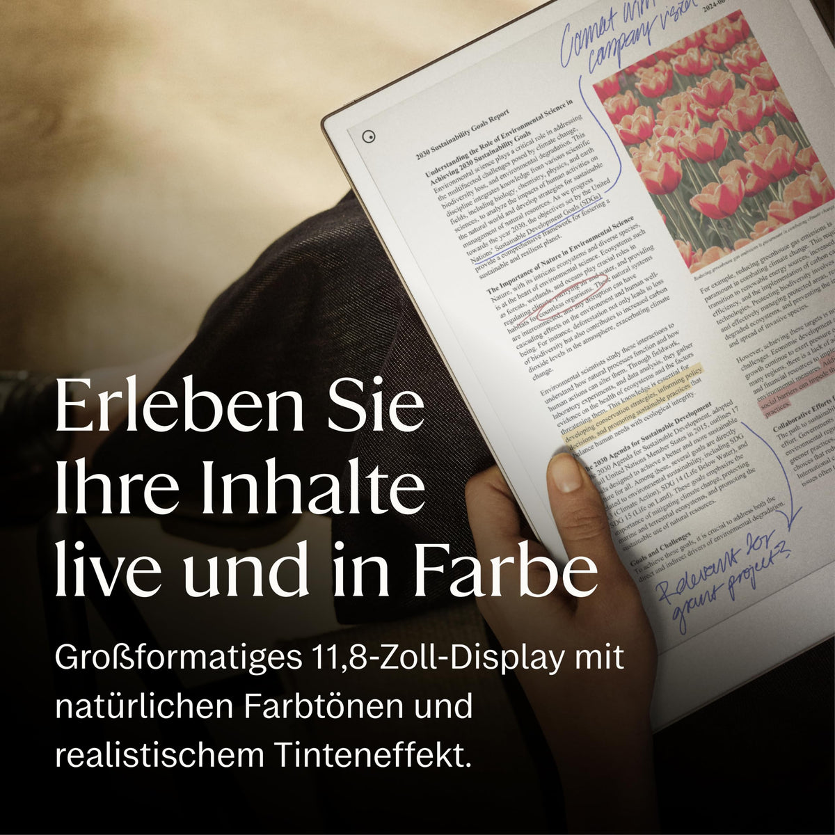 E-Ink-Tablet Paper Pro 11,8 Zoll Farbdisplay 64 GB 2 GB RAM Marker Plus 2160 x 1620 Pixel Linux USB-C Grau