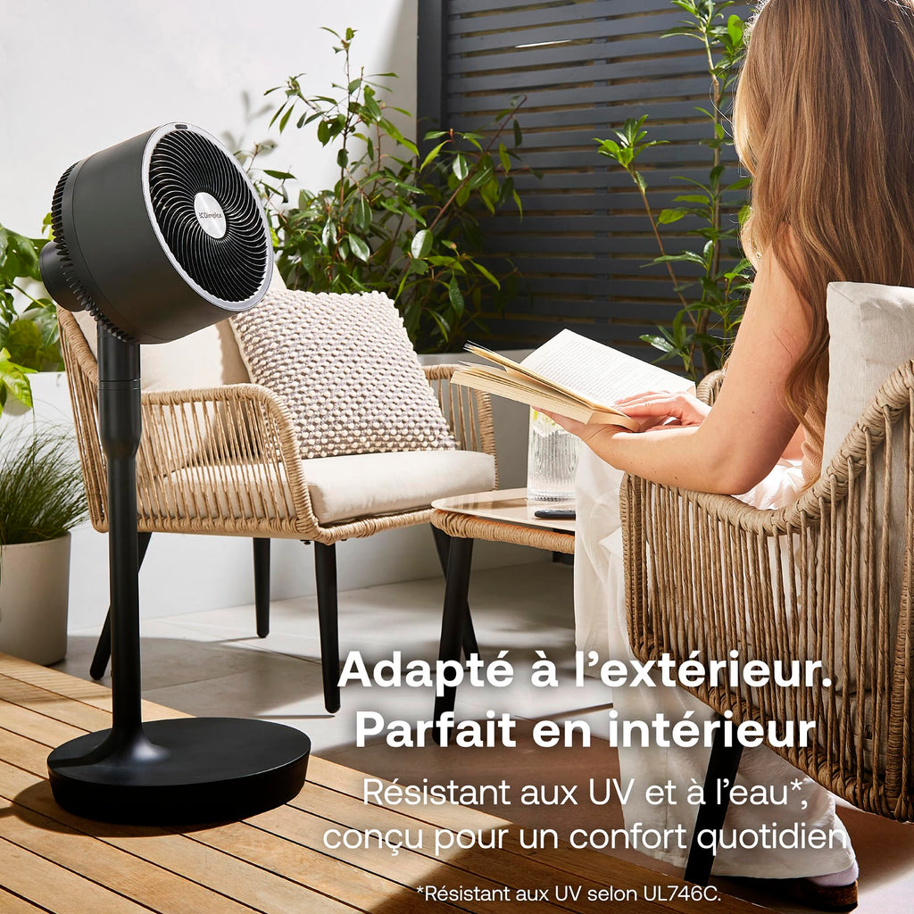 Ventilateur sans fil 2 en 1 sur pied et de table DUOCOOL Smart avec batterie rechargeable 45 h 5 vitesses mode Turbo télécommande et application