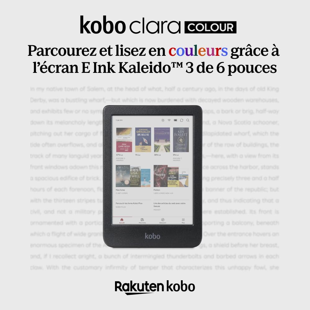 Liseuse eBook couleur Clara Colour écran E Ink Kaleido 3 6 pouces étanche avec stockage 16 Go