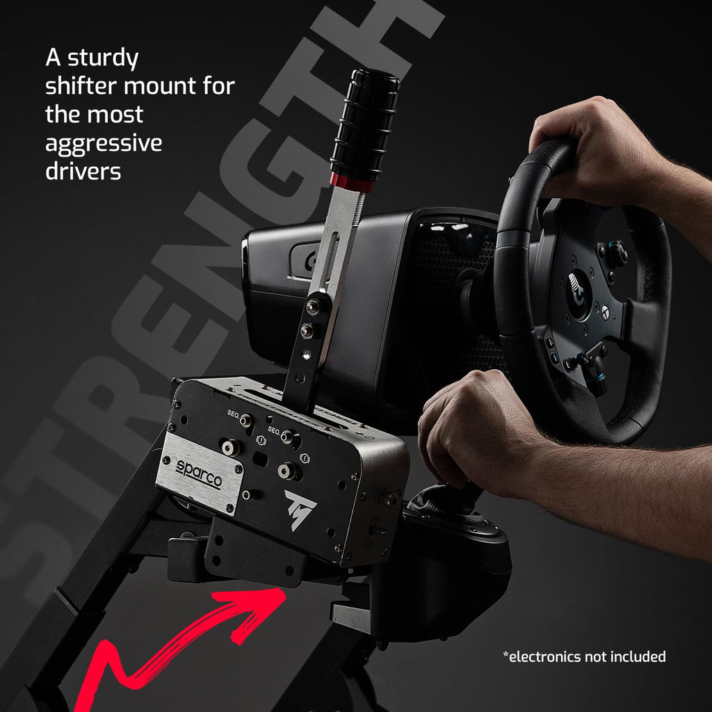 Lenkradständer Wheel Stand 2.0 mit Gaming-Sitz-Schale, zusammenklappbar, kompatibel mit Logitech, Thrustmaster und Fanatec
