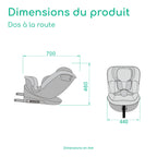 Siège auto pivotant 360 i-Size 0-12 ans 40-150 cm ISOFIX avec Top Tether 6 positions d'inclinaison et appui-tête réglable 12 positions