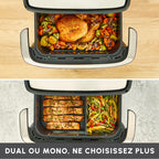 Friteuse sans huile Easy Fry Dual Flex EZ9228F0 9L double zone avec séparateur amovible 2700W
