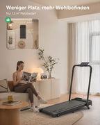 2-in-1 Walking Pad Laufband für Zuhause, klappbar mit App, 1–10 km/h und 120 kg Belastbarkeit