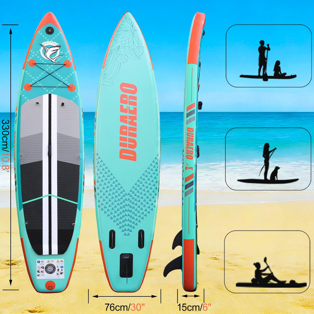 Planche SUP gonflable 330 x 76 x 15 cm avec siège kayak pagaie réglable 3 ailerons support caméra charge 150 kg