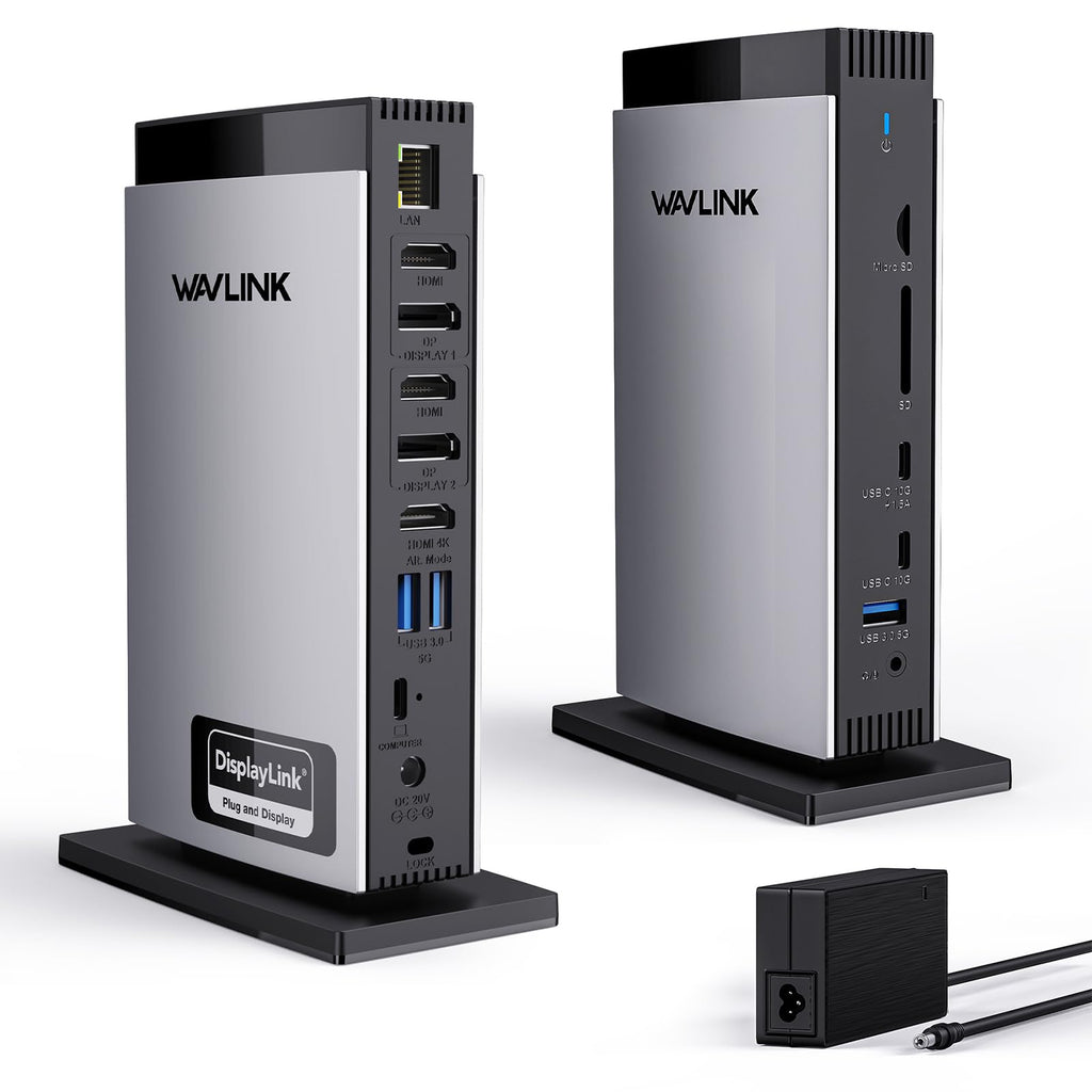 Dockingstation mit DisplayLink für Dreifach-Display, 3x HDMI und 2x DisplayPort, 4K bei 60 Hz