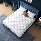 Matelas hybride SLC-618 140x190 cm épaisseur 28 cm 7 zones ressorts ensachés avec mousse mémoire de forme fermeté moyenne