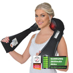 Nackenmassagegerät kabellos mit Wärme und Vibration, Shiatsu Wickelmassagegerät wiederaufladbar
