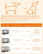 Cage pour chien XXL double porte PPD003B01 acier allié 122 x 74,5 x 80,5 cm avec plateau amovible