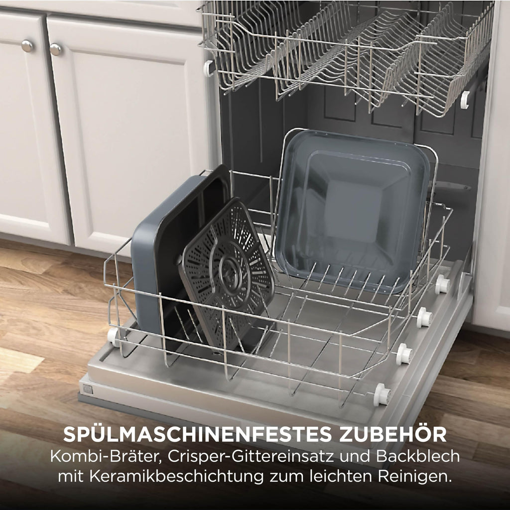 Combi 12-in-1 Multikocher mit Ofen- und Heißluftfritteusen-Funktion, 12,5 L, grau