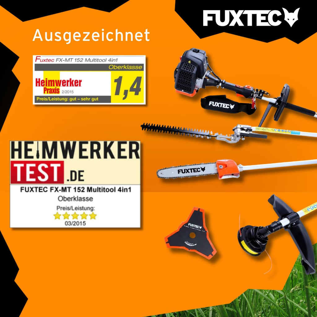 Benzin-Motorsense 4in1 Multitool 52 ccm 3 PS Kombigerät mit Fadenkopf, Langastschneider und Heckenschere