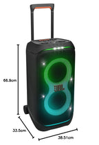 Enceinte portable Partybox Stage 320 avec son JBL Pro éclairage LED roulettes poignée télescopique et autonomie 18 h