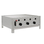 Edelstahl Gastrobräter mit 3 Brennern, 64 x 52 x 27 cm, Gasgrill für Propangas oder Butangas inkl. Grillrost, Flammenblech, Fettwanne und