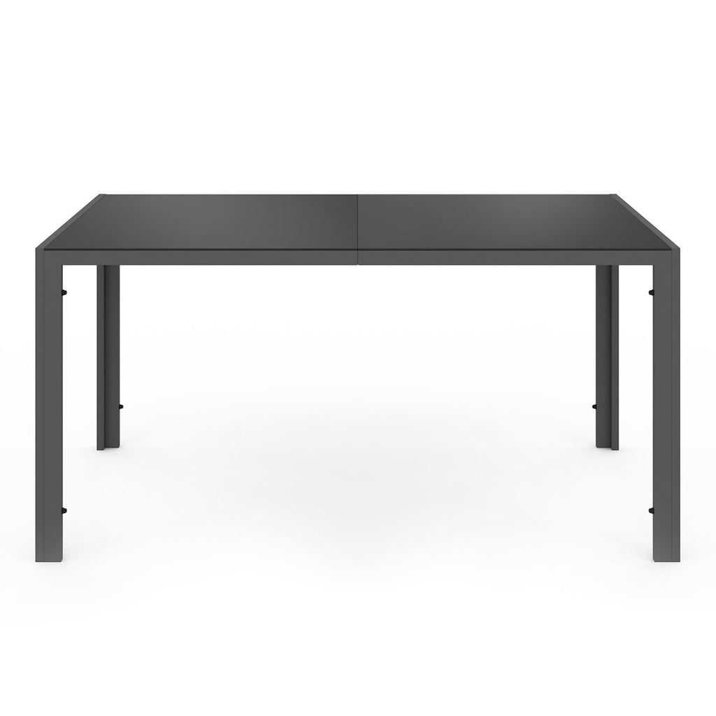 Salon de jardin Madrid table 150 cm avec 6 chaises empilables acier gris anthracite modèle 4113