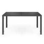 Salon de jardin Madrid table 150 cm avec 6 chaises empilables acier gris anthracite modèle 4113