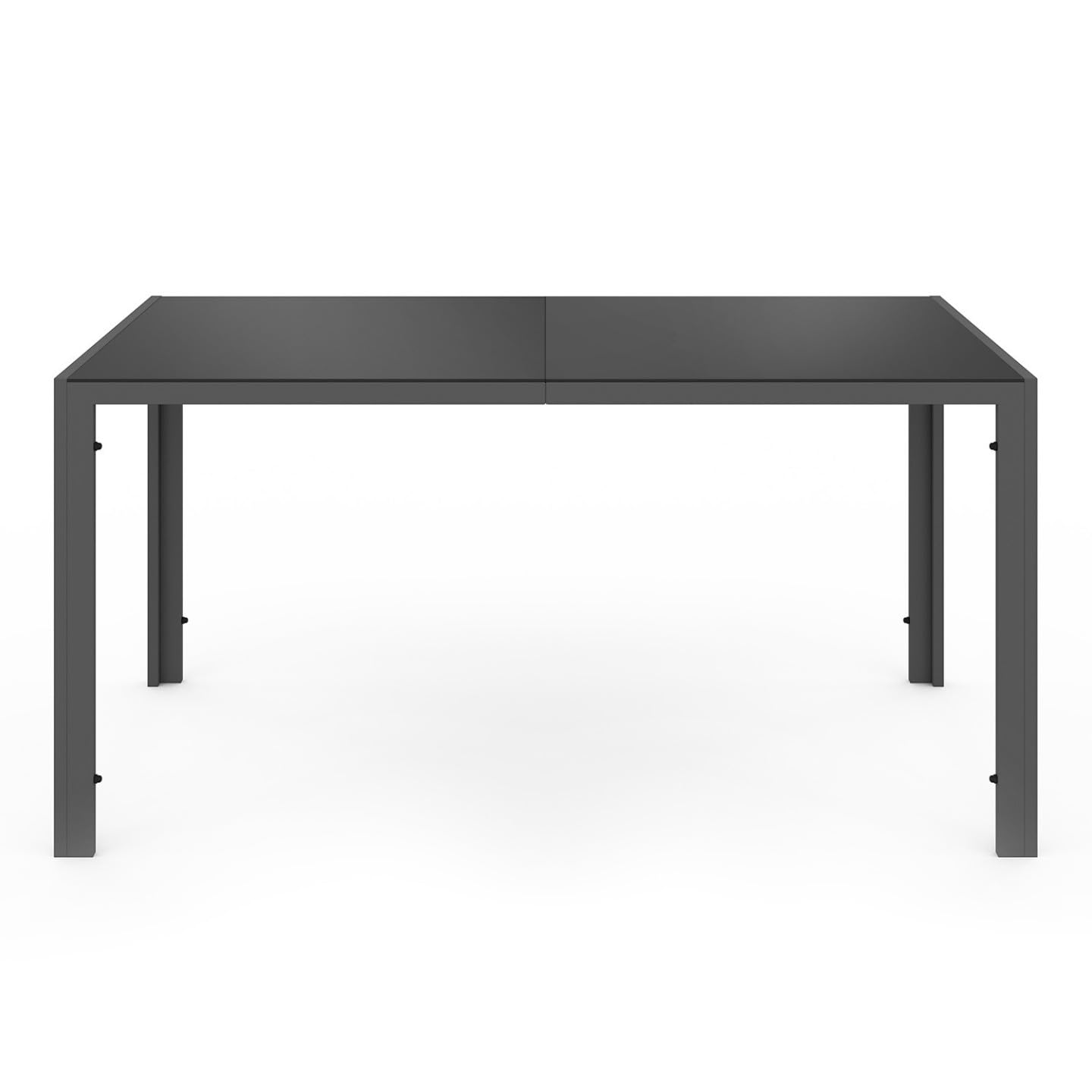 Salon de jardin Madrid table 150 cm avec 6 chaises empilables acier gris anthracite modèle 4113