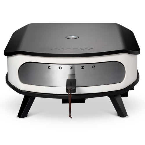 17"""" Gas-Pizzaofen mit rotierendem Pizzastein, LED und Tür, 50 mbar, inkl. Regler und 1,1 m Gasschlauch, Ø42,5 cm Stein