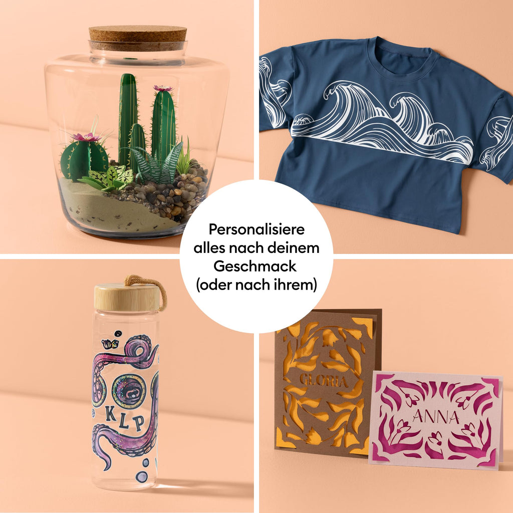 Schneidemaschine Explore 5 30,5 cm mit 6 Werkzeugen Deluxe Bundle mit Smart Vinyl Smart Iron-On Karton und EasyPress Mini
