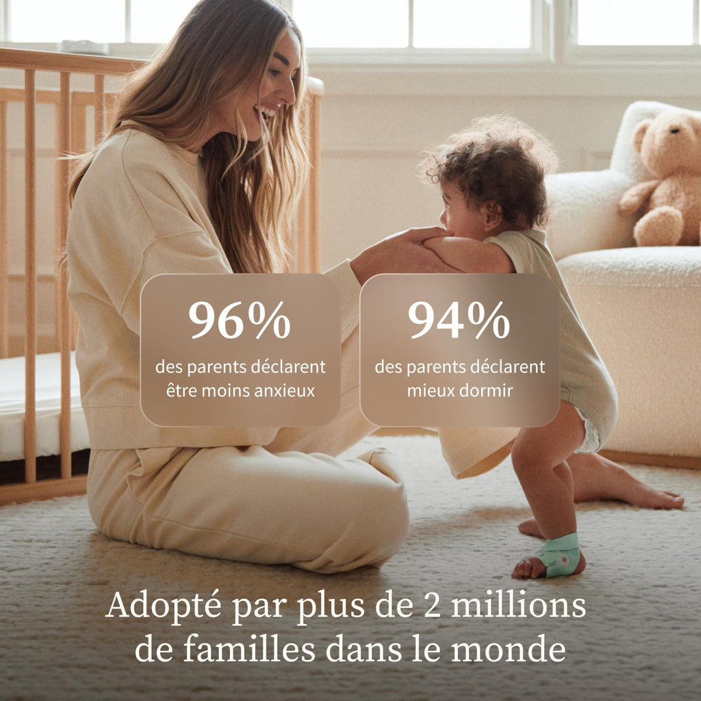 Moniteur bébé intelligent Dream Sock suivi fréquence cardiaque oxygène sommeil en temps réel WiFi Bluetooth rose
