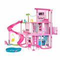 Maison de poupée enfant design 3 niveaux avec 10 espaces de jeu piscine toboggan ascenseur et 75 accessoires modèle HMX10