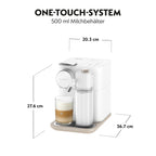 Kaffeemaschine Gran Lattissima mit Milchaufschäumer, 1,3 L, weiß, für 9 Kaffee- und Milchgetränke