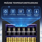 Getränkekühlschrank 86 L freistehend mit 4 verstellbaren Ablagen digitaler Temperaturregelung 1–18 °C LED-Beleuchtung und Frostfrei