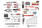 Chariot à outils 156 pièces avec roulettes mallette à outils en aluminium poignée télescopique et rangement compartiments