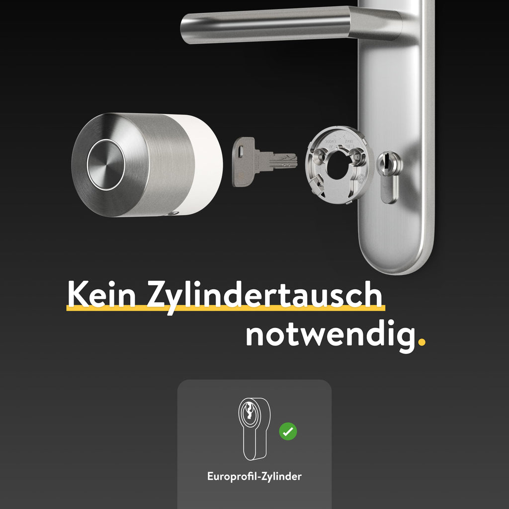 Elektronisches Türschloss Smart Lock Pro mit Bluetooth, WLAN und Matter zum Nachrüsten ohne Zylindertausch