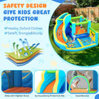 Château gonflable enfant parc aquatique avec toboggan trampoline piscine mur d'escalade panier de basket 340 x 360 x 218 cm