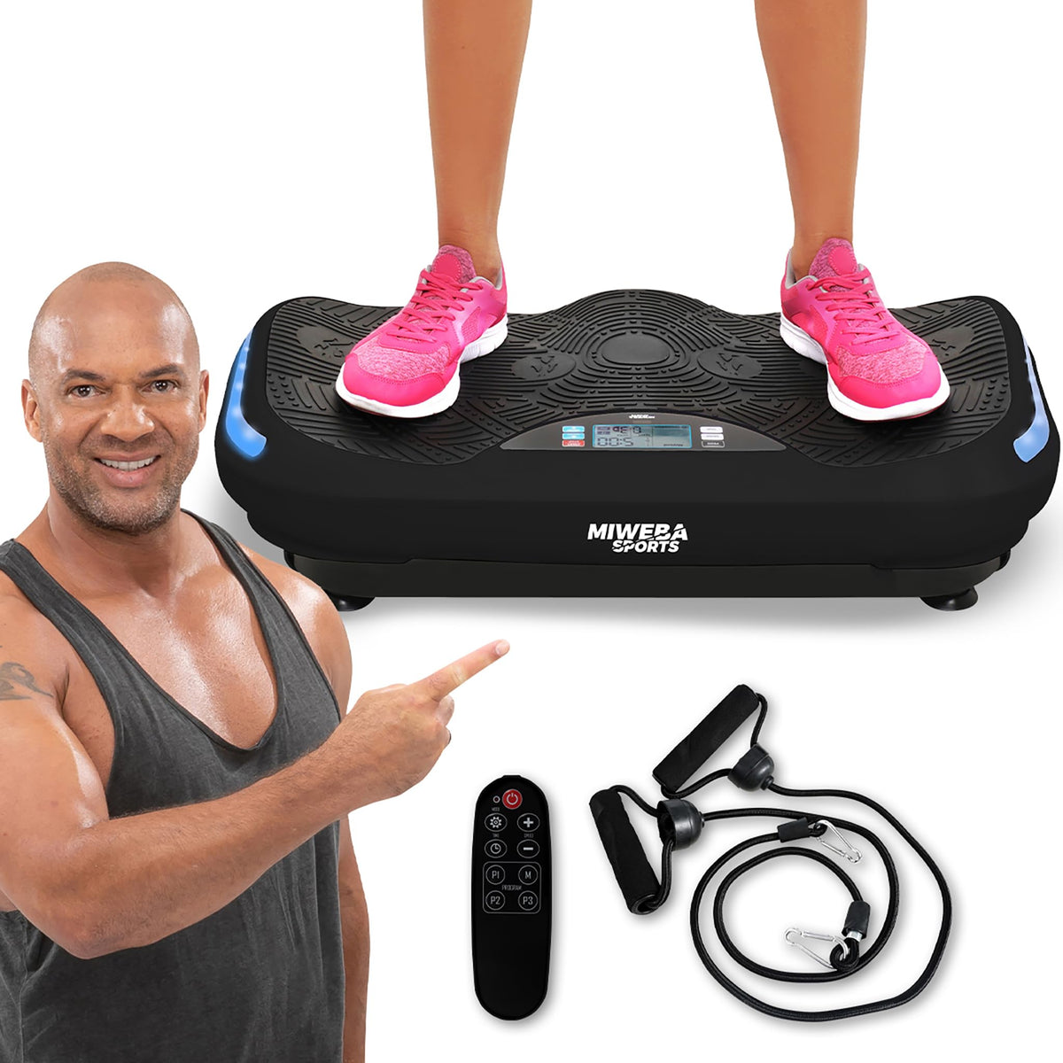 Vibrationsplatte Fitnessgerät mit 800 W, 4D-Vibration und Fernbedienung, 120 kg Tragkraft