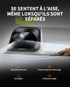 Distributeur automatique de croquettes pour chat avec caméra HD 1080P WiFi 2,4G double trémie 5L contrôle par application bol inox