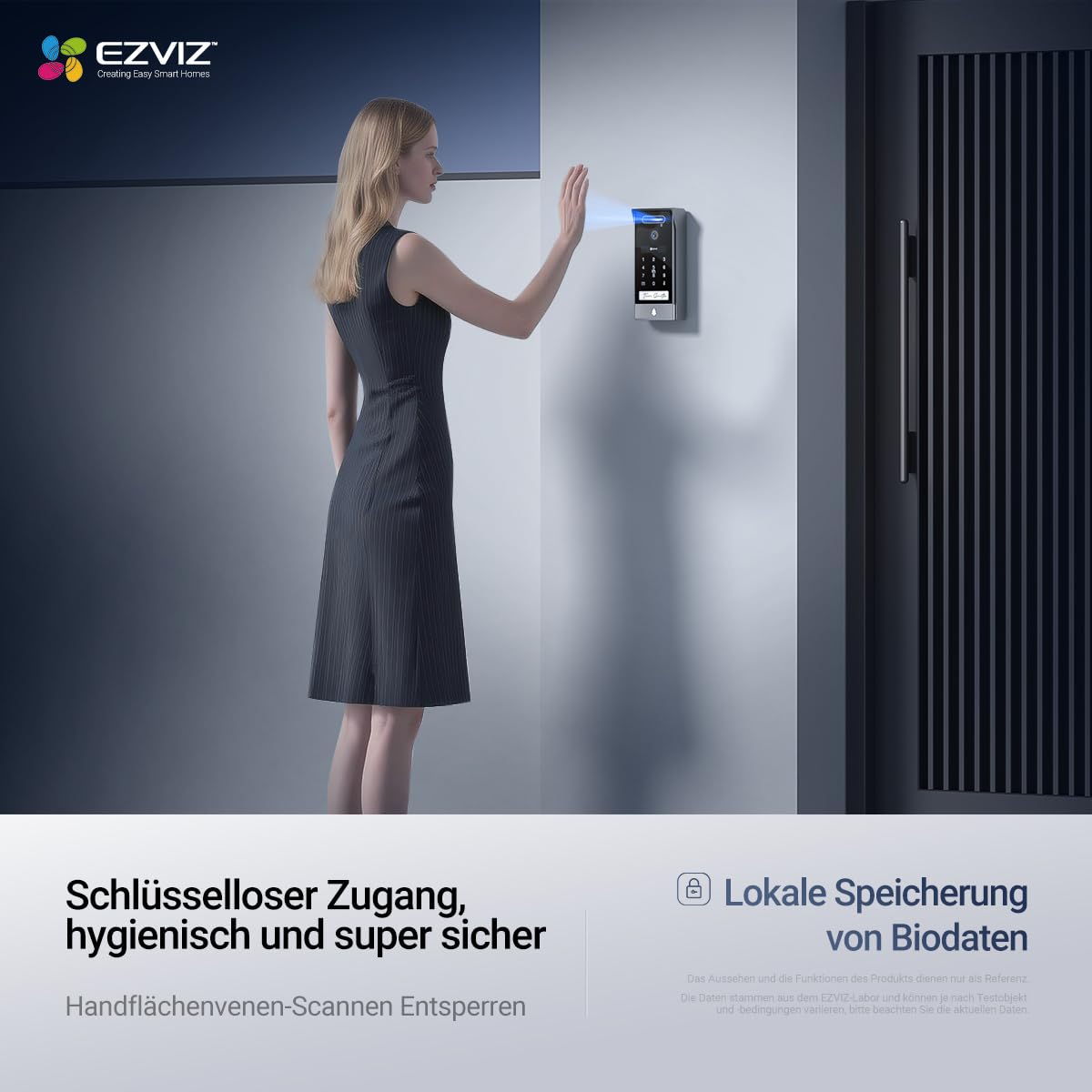 Video-Türsprechanlage 4K mit 8 Zoll Touchscreen 2-Wege-Audio 7-in-1-Zutrittskontrolle Gesicht Handfläche RFID QR-Code Passwort