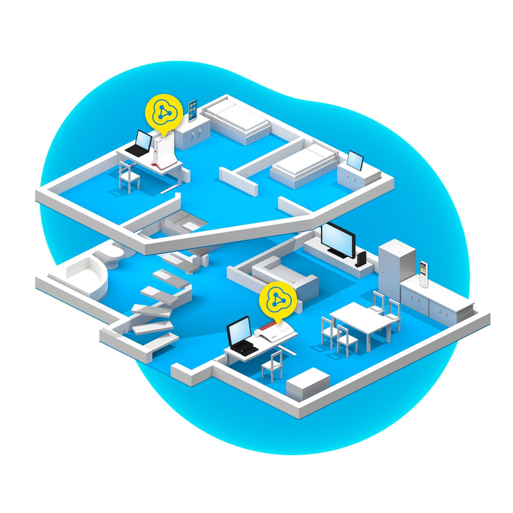 WLAN Repeater Repeater 6000 Mesh Wi-Fi 6 bis 6000 MBit/s Dualband mit Gigabit-LAN und Netzteil
